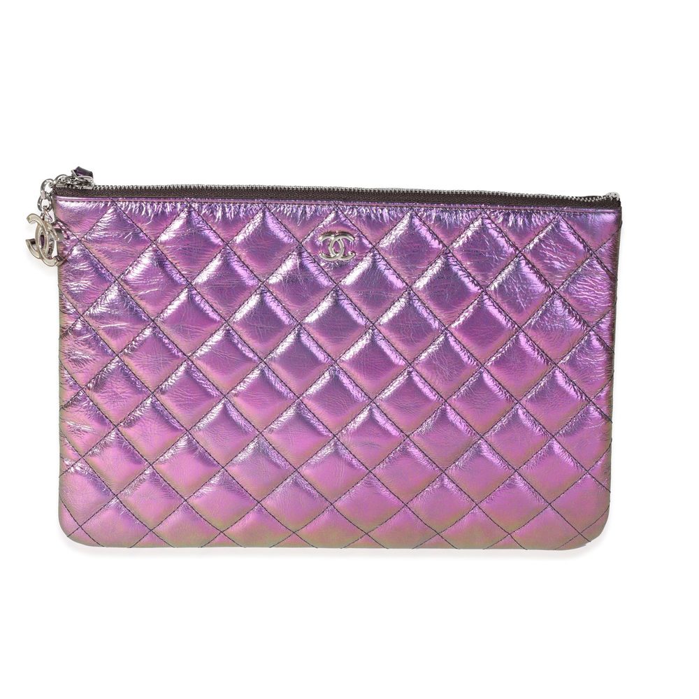 Chanel Iridescent Purple Quilted Calfskin O Case